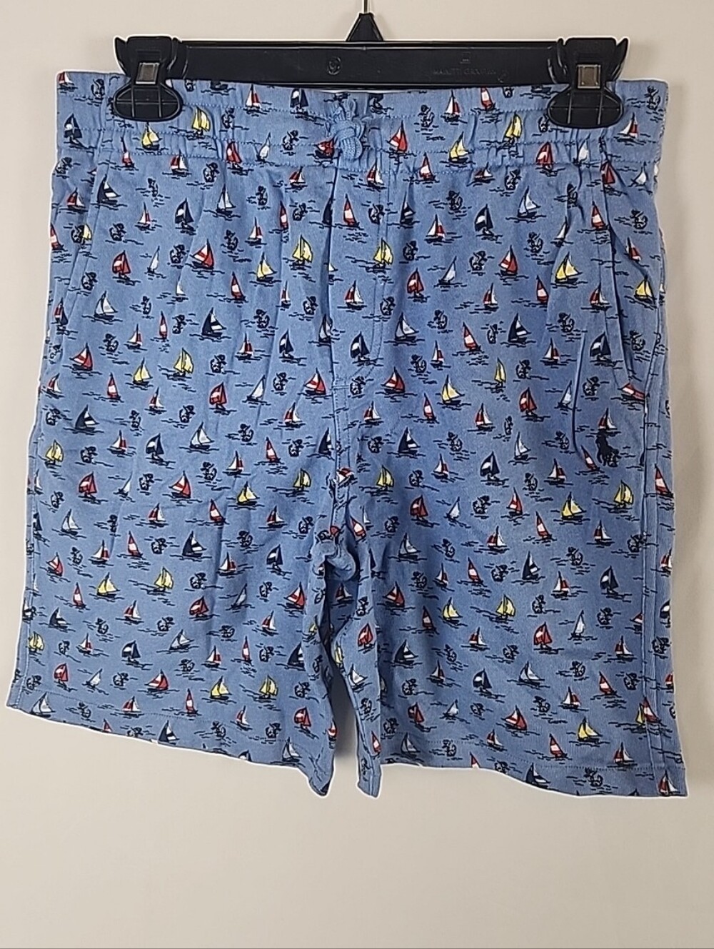 Polo Ralph Lauren Spa Terry Sailboat Anchor Shorts Boys L 14-16 Blue Pony Lounge